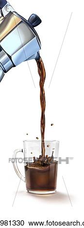 Pouring coffee, artwork View Large Illustration Clipart - Pouring coffee, artwork. Fotosearch