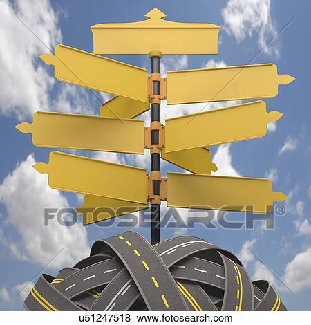 Road signs, artwork View Large Illustration Stock Illustration - Road signs, artwork. Fotosearch