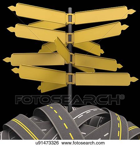Road signs, artwork View Large Illustration Stock Illustration - Road signs, artwork. Fotosearch