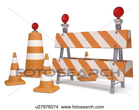 Stock Illustration - Roadworks, conceptual artwork. Fotosearch