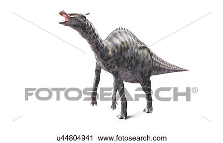 Clip Art - Saurolophus dinosaur, artwork. Fotosearch
