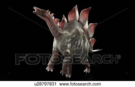 Stegosaurus dinosaur, artwork View Large Illustration Clip Art - Stegosaurus dinosaur, artwork. Fotosearch