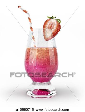 Stock Illustration - Strawberry drink, artwork. Fotosearch
