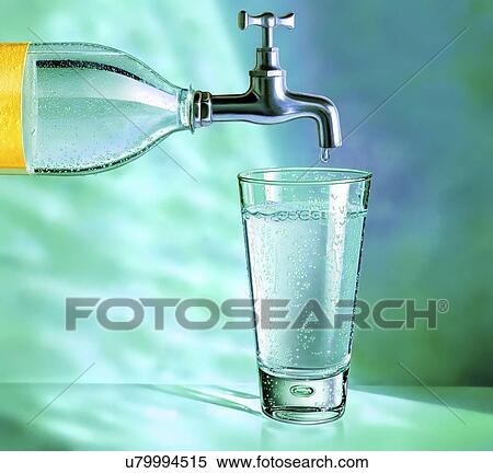 Tap water, conceptual artwork View Large Illustration Stock Illustration - Tap water, conceptual artwork. Fotosearch