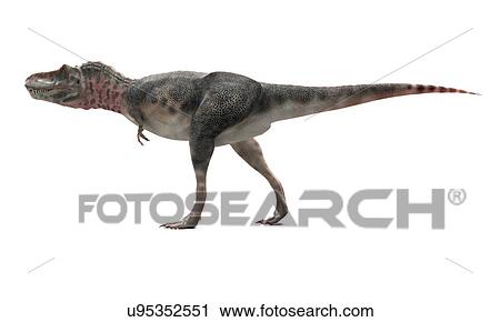Clip Art - Tarbosaurus dinosaur, artwork. Fotosearch