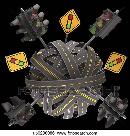 Traffic flow, conceptual artwork View Large Illustration Stock Illustration - Traffic flow, conceptual artwork. Fotosearch