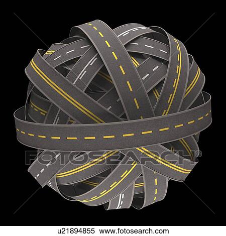 Stock Illustration - Traffic jam, conceptual artwork. Fotosearch