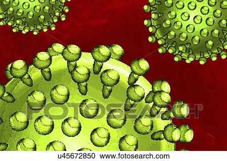 Clipart - Virus particles, artwork. Fotosearch