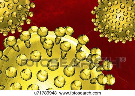 Stock Illustration - Virus particles, artwork. Fotosearch