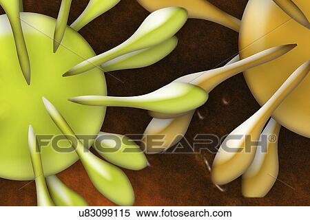 Virus particles, artwork View Large Illustration Stock Illustration - Virus particles, artwork. Fotosearch