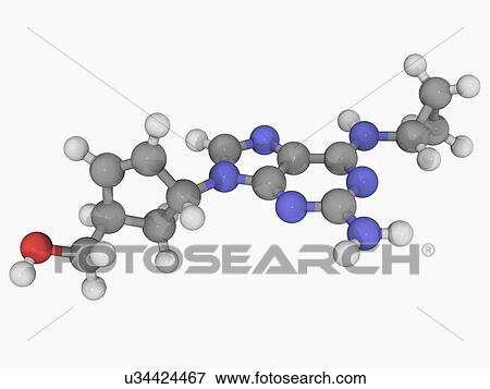 Stock Illustration - Abacavir drug molecule. Fotosearch