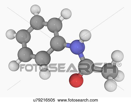 Stock Illustration - Acetanilide molecule. Fotosearch