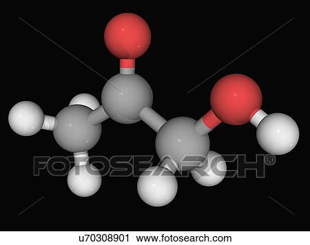 Clip Art - Acetol molecule. Fotosearch