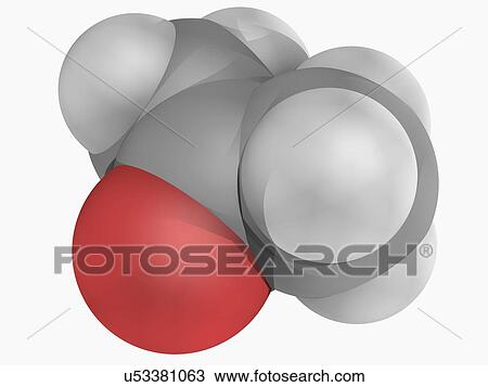 Drawing - Acetone molecule. Fotosearch