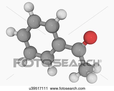 Clip Art - Acetophenone molecule. Fotosearch
