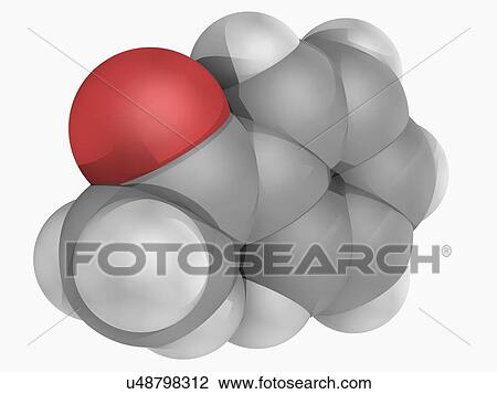 Drawing - Acetophenone molecule. Fotosearch