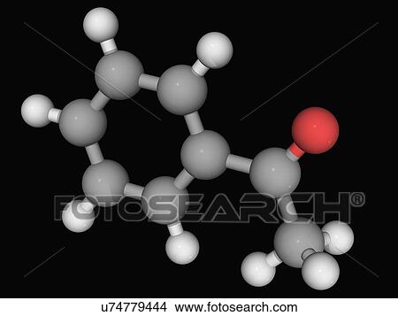 Stock Illustration - Acetophenone molecule. Fotosearch
