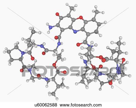 Stock Illustration - Actinomycin D drug molecule. Fotosearch