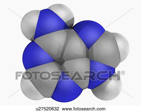 Adenine molecule View Large Illustration Drawing - Adenine molecule. Fotosearch
