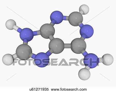 Stock Illustration - Adenine molecule. Fotosearch