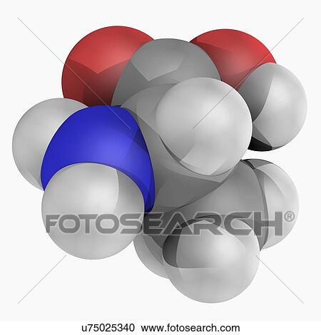 Clipart - Alanine molecule. Fotosearch