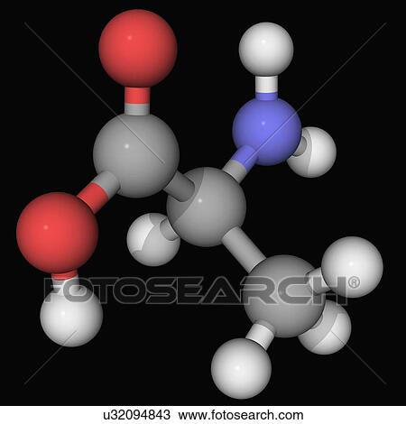 Alanine molecule View Large Illustration Drawing - Alanine molecule. Fotosearch