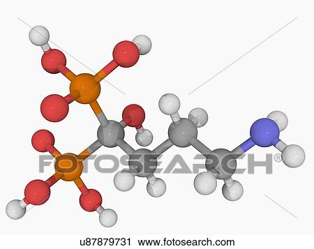 Clip Art - Alendronic acid drug molecule. Fotosearch