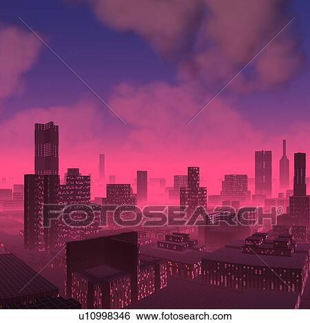Alien city, artwork View Large Illustration Stock Illustration - Alien city, artwork. Fotosearch