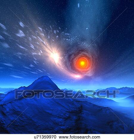 Alien planet, artwork View Large Illustration Clipart - Alien planet, artwork. Fotosearch