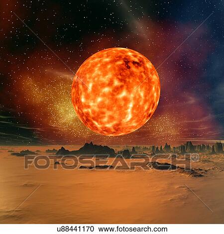 Clipart - Alien planet, artwork. Fotosearch
