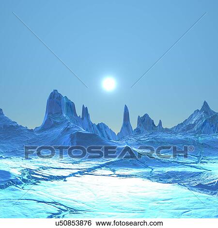 Alien planet, artwork View Large Illustration Stock Illustration - Alien planet, artwork. Fotosearch