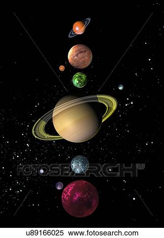 Stock Illustration - Alien solar system, artwork. Fotosearch