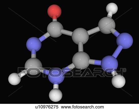 Stock Illustration - Allopurinol drug molecule. Fotosearch