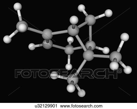 Clip Art - Alpha-pinene molecule. Fotosearch