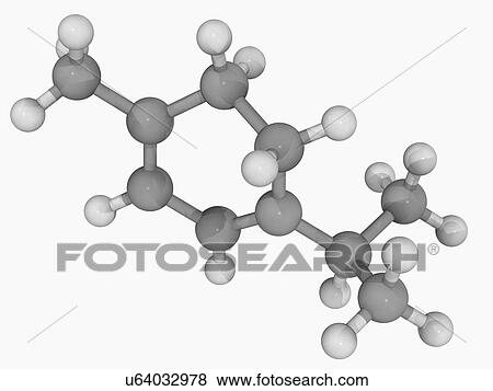 Stock Illustration - Alpha-terpinene molecule. Fotosearch