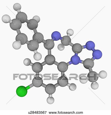 Alprazolam drug molecule View Large Illustration Stock Illustration - Alprazolam drug molecule. Fotosearch