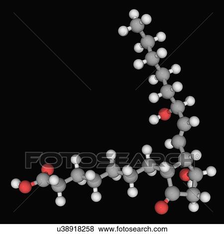 Stock Illustration - Alprostadil drug molecule. Fotosearch