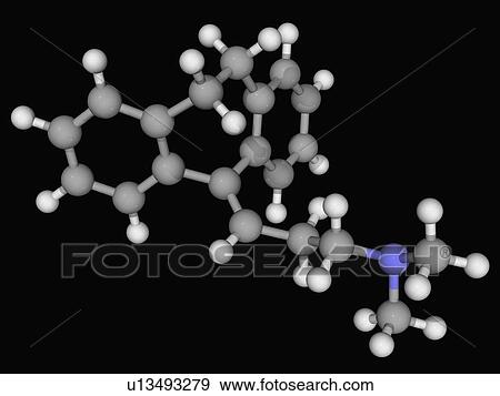 Stock Illustration - Amitriptyline drug molecule. Fotosearch