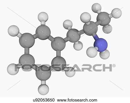 Clipart - Amphetamine drug molecule. Fotosearch