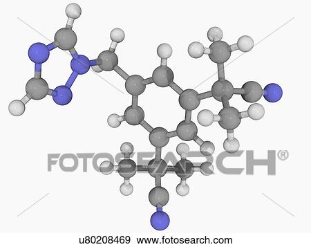 Stock Illustration - Anastrozole drug molecule. Fotosearch