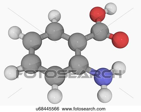 Stock Illustration - Anthranilic acid molecule. Fotosearch