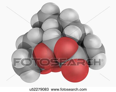 Drawing - Artemisinin drug molecule. Fotosearch
