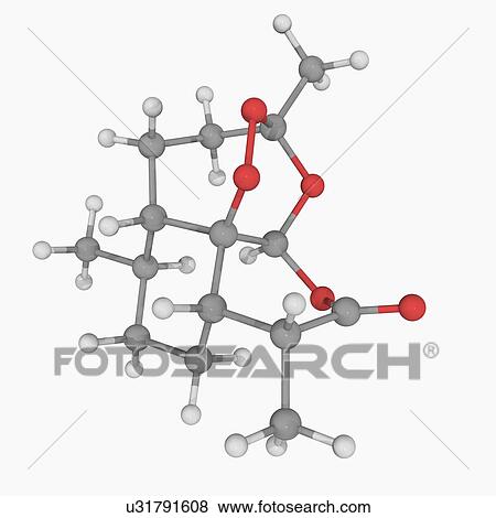 Stock Illustration - Artemisinin drug molecule. Fotosearch