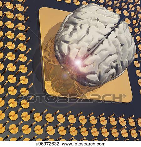 Drawing - Artificial intelligence, artwork. Fotosearch