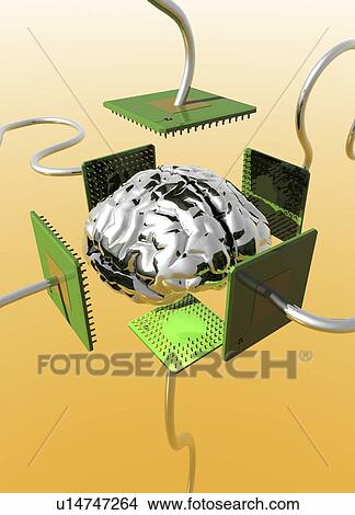 Stock Illustration - Artificial intelligence, conceptual image. Fotosearch