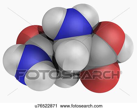 Clip Art - Asparagine molecule. Fotosearch