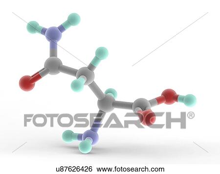 Asparagine molecule View Large Illustration Stock Illustration - Asparagine molecule. Fotosearch