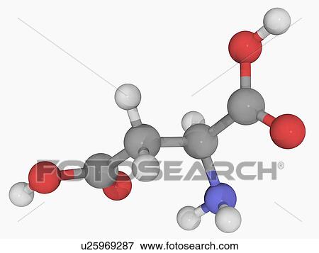 Stock Illustration - Aspartic molecule. Fotosearch