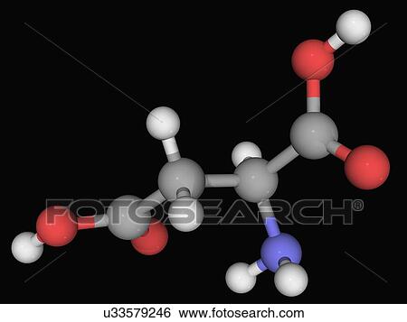 Stock Illustration - Aspartic molecule. Fotosearch