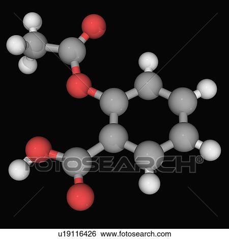 Stock Illustration - Aspirin drug molecule. Fotosearch